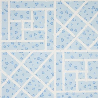 Sample - Schumacher X Cristina Buckley Fancy Beast Wallpaper in Sky Blue For Sale