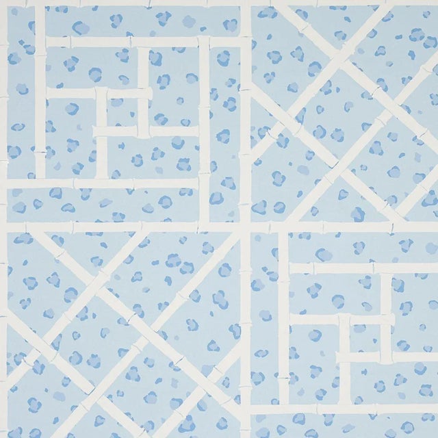 Sample - Schumacher X Cristina Buckley Fancy Beast Wallpaper in Sky Blue For Sale
