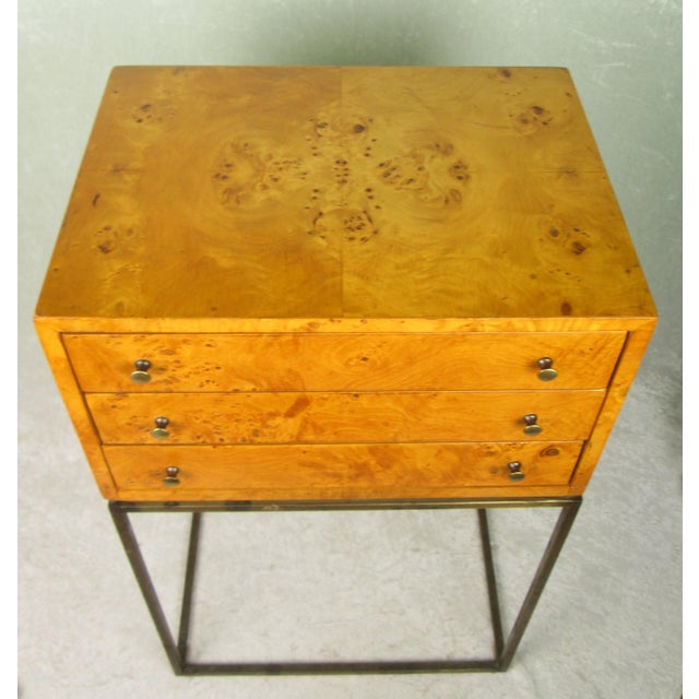 Mid 20th Century Milo Baughman Style Small 3 Drawer Jewelry Chest For Sale - Image 12 of 18