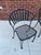 Contemporary Vintage Wrought Iron Patio Garden Set 6 Chairs 54" Oval Table Minimalist For Sale - Image 3 of 17
