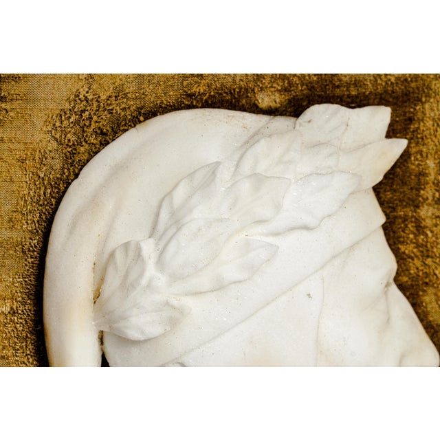 Grand Tour Hand Carved Marble Dante Alighieri Portrait Relief Framed Italian Grand Tour Art Classical Literary Home Wall Decor For Sale - Image 3 of 13