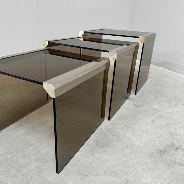 T35 Nesting Tables by Pierangelo Gallotti for Gallotti & Radice, Italy, 1970s, Set of 3 For Sale - Image 4 of 9
