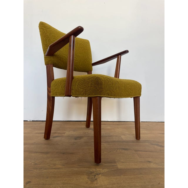 Mid-Century Modern Vintage Danish Teak Chair with Green Fabric, 1970 For Sale - Image 3 of 18