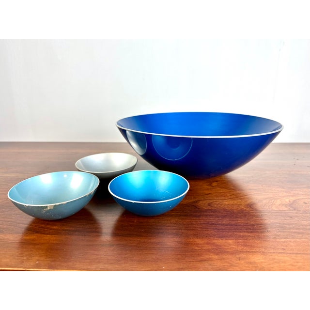 Mid Century Norwegian Modern Blue Enamel Bowl by Bjorn Engo for Emalox
