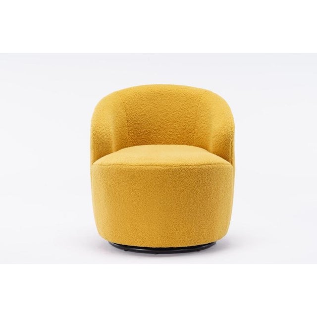 Cozy Swivel Barrel Chair, Modern Boucle Lounge Seating, Compact Accent Furniture For Sale - Image 9 of 17
