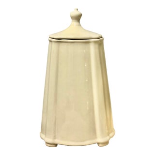 2000s White Ceramic Tea Jar For Sale