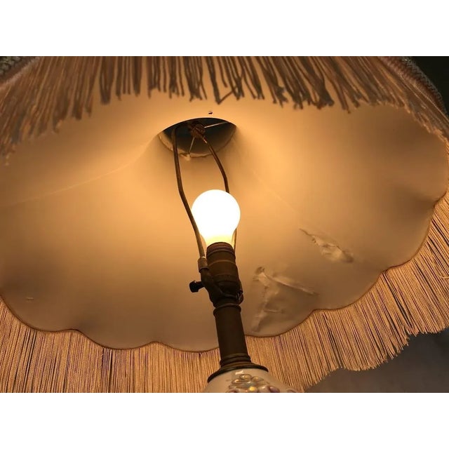Italian Capodimonte Porcelain Lamp • Sculpted Mythological Figures • Victorian‑Style Shade For Sale - Image 11 of 12