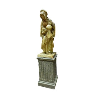 Antique XIX Saint Martha Statue For Sale