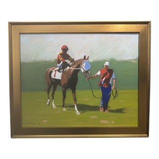 Long Walk to the Track Expressionism Oil Painting For Sale