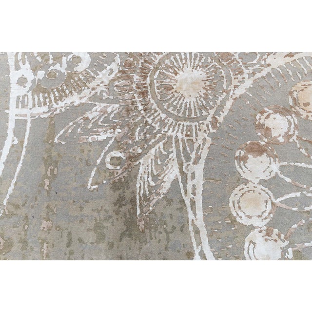 Abstract Modern Rug in Banana Silk & Wool by Doris Leslie Blau For Sale - Image 9 of 10