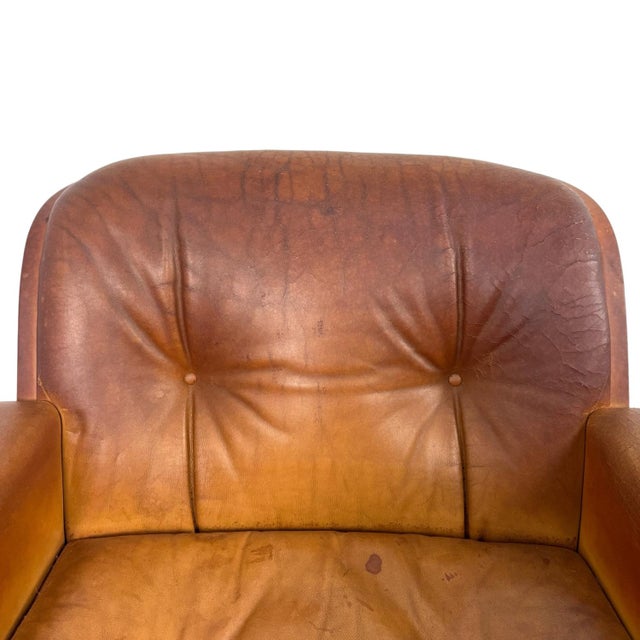 Vintage Cognac Leather Swivel Lounge Chairs from Eugen Schmidt, 1970s, Set of 2 For Sale - Image 12 of 18
