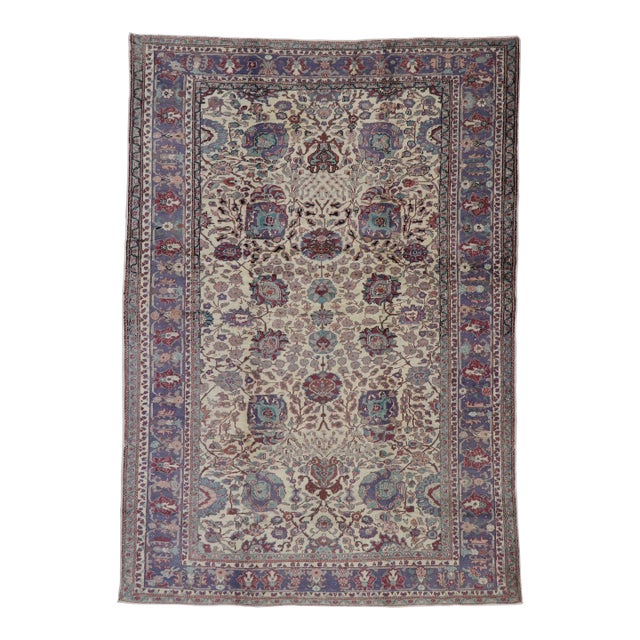 Vintage Turkish Oushak Rug - 06'06 X 09'02 For Sale