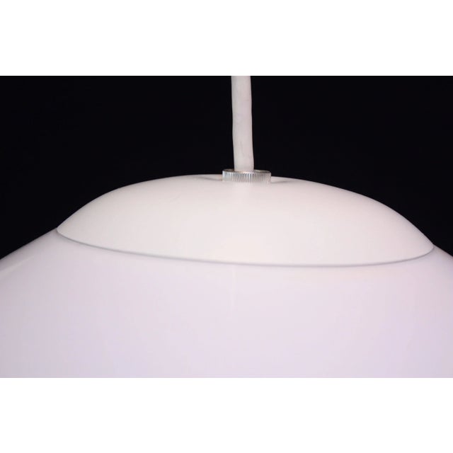 Mid-Century Modern Vintage American White Cased-Glass Orb Pendant For Sale - Image 3 of 5
