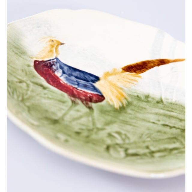 Boulanger Antique 19th Century French Choisy Le Roi Majolica Pheasant Plate For Sale - Image 4 of 7
