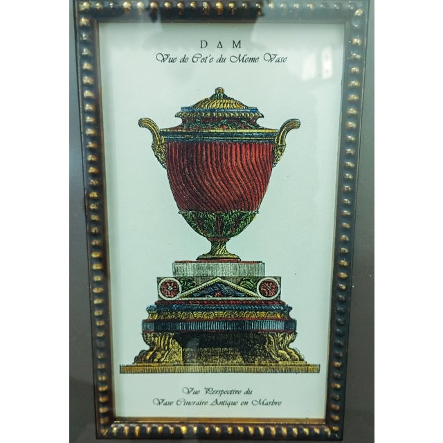 17th Century 17th Century Giovanni Battista Piranesi "Fluted Urn Collection" - Hand-Colored Framed Trio For Sale - Image 5 of 9
