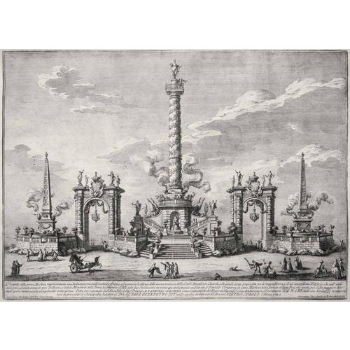 Etching on paper. The architect is Paolo Posi, and the image is engraved by Giuseppe Vasi. The title: Prospect of the...