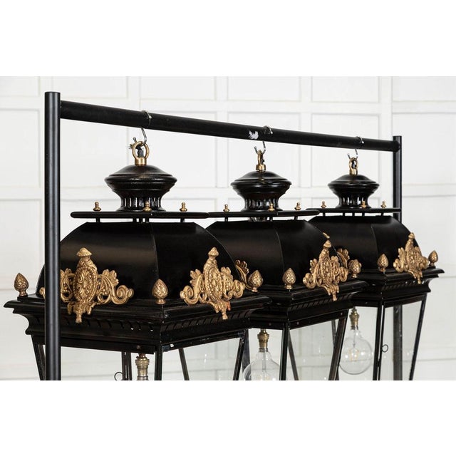 Large French Victorian Style Bronze & Iron Lantern For Sale - Image 9 of 17