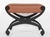 Traditional Pair Regency Style Steel Upholstered X-Stools For Sale - Image 3 of 6