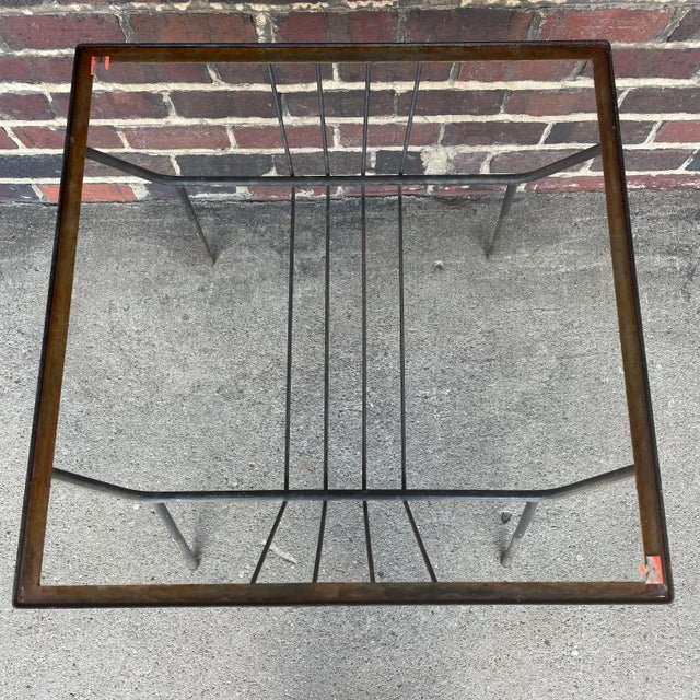 Mid 20th Century Milo Baughman for Pacific Iron Works Glass and Iron Table Square For Sale - Image 11 of 12