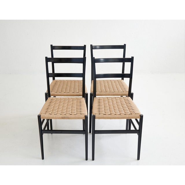 First Edition Leggera Chairs by Gio Ponti for Figli di Amedeo Cassina, 1951, Set of 4, in Restored conditions. Designed...