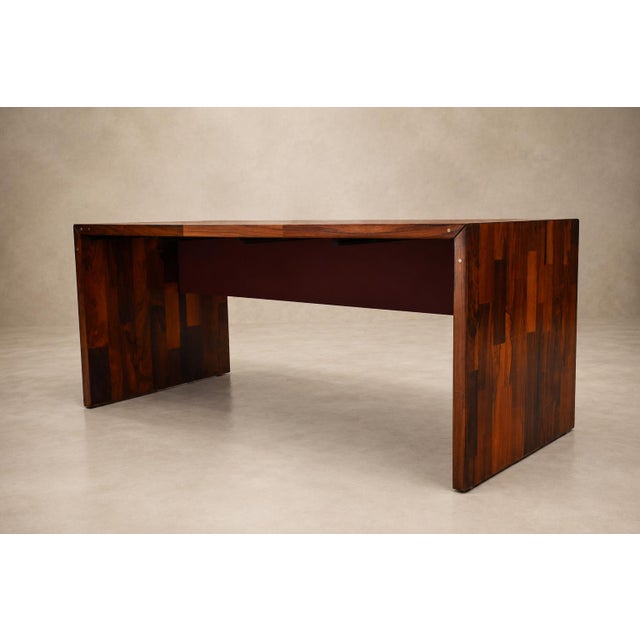 Jorge Zalszupin Foldable Patchwork Rosewood Desk & File Cabinet by L’Atelier, 1960s For Sale - Image 18 of 18