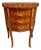 French Demi-Lune Side Table With Three Drawers, Floral Marquetry & Gold Leaf Details For Sale