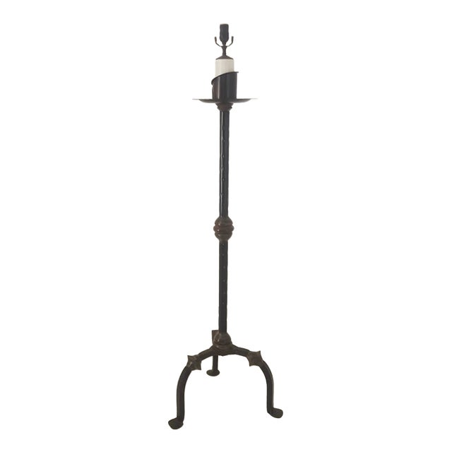 Vintage Wrought Iron Floor Lamp For Sale