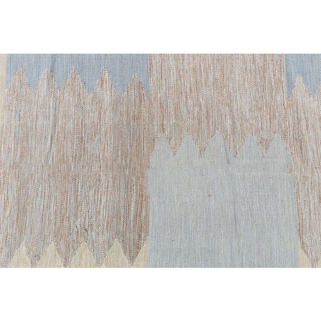 Modern Swedish Style Geometric Flat Weave Wool Rug by Doris Leslie Blau. Size: 13'0" × 22'1" (396 × 673 cm). This striking...