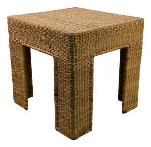 1970s Square Rattan Side Table by Mario Lopez Torres