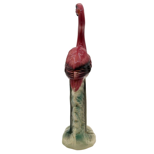 Ceramic 1950s MCM Ceramic California Pottery Standing Tall Pink Flamingo Figurine Statue For Sale - Image 7 of 11