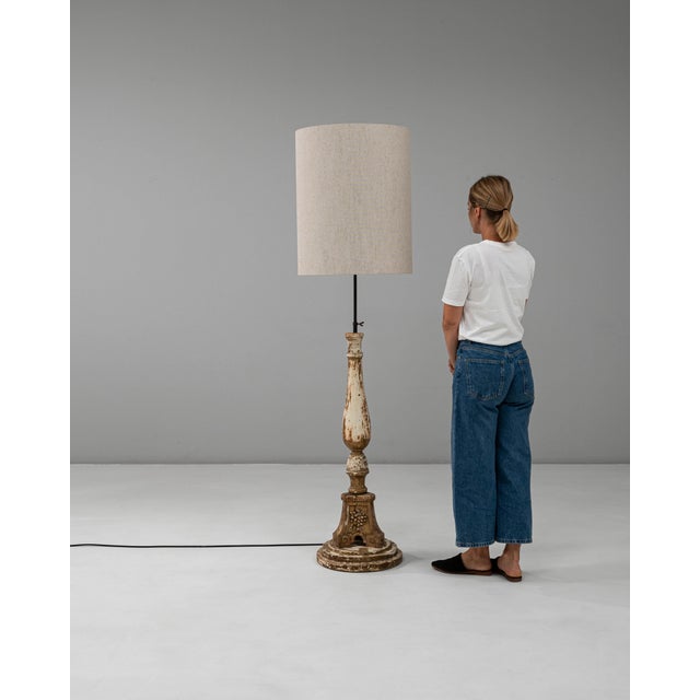 19th Century 19th Century French Neoclassical Wood Patinated Floor Lamp Extra Large 5 Feet For Sale - Image 5 of 18