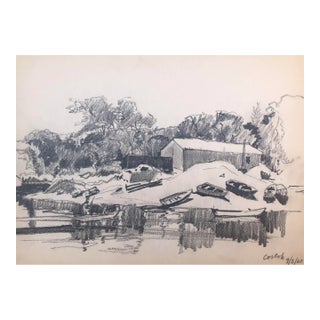 1960 Norman Kent Cos Cob Drawing For Sale