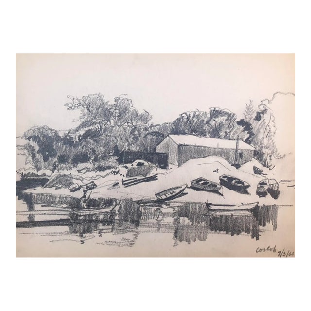 1960 Norman Kent Cos Cob Drawing For Sale