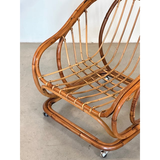 Rattan and Bamboo Armchairs, 1970s, Set of 2 For Sale - Image 12 of 15