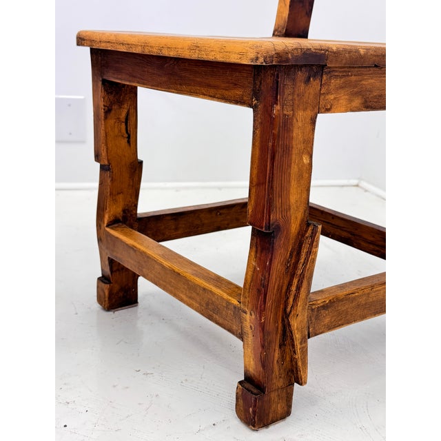 Pair of Mid-Century Mexican Rustic Pine Chairs With Carved Razor Blade Backs and Legs For Sale - Image 12 of 16