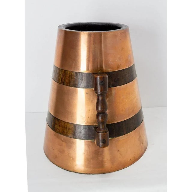 1960s Spanish Copper and Oak Herrade Basque Water Holder, 1960s For Sale - Image 5 of 8