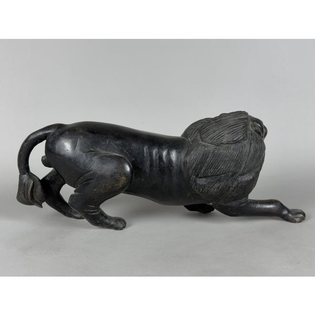Vintage Modernist Ebonized Wood Lion, 1960s For Sale - Image 4 of 15