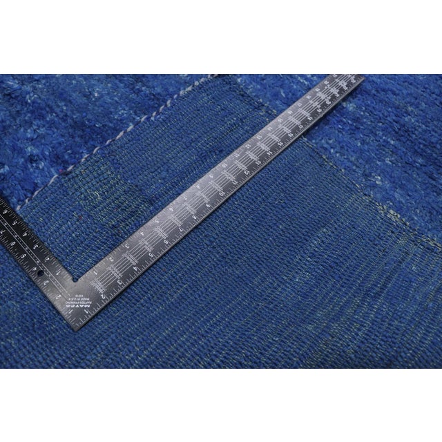 Late 20th Century Vintage Berber Blue Moroccan Rug - 07'00 X 10'02 For Sale - Image 5 of 7