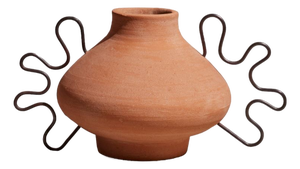 Meso Goods Ines Sculptural Terracotta Vessel With Iron Detail