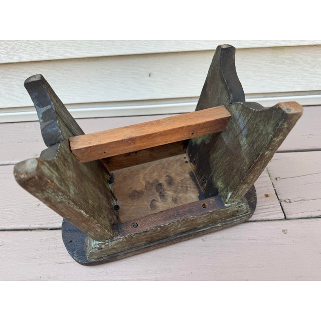 Brown Antique Petite Milking Stool, Early 1900s For Sale - Image 8 of 8