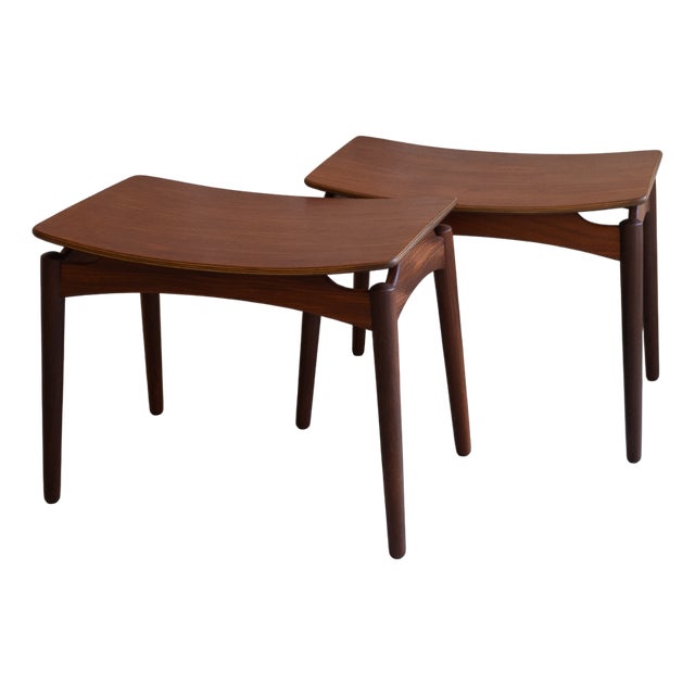 Set of Vintage Danish Teak Footstools by Sigfred Omann for Ølholm, 1950s For Sale