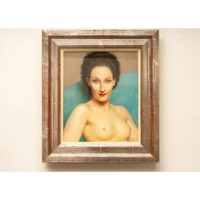 Gloria Swanson by Raymond Duflos Portrait in Pastels For Sale In Miami - Image 6 of 8