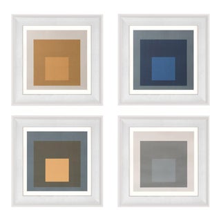 Modern Color Squares, Set of 4, Framed Artwork For Sale