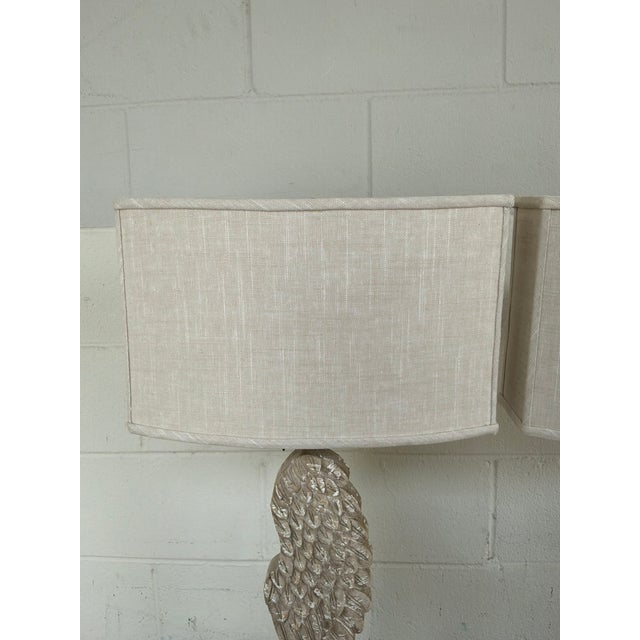 2010s Regina Andrew Carved Wing Lamps - Pair. For Sale - Image 5 of 10