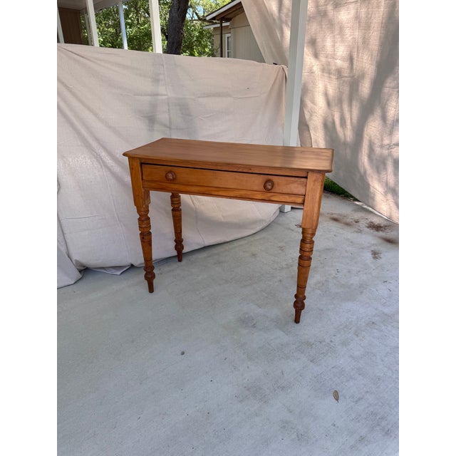 19th Century English Pine Single Drawer Side Table For Sale - Image 15 of 15