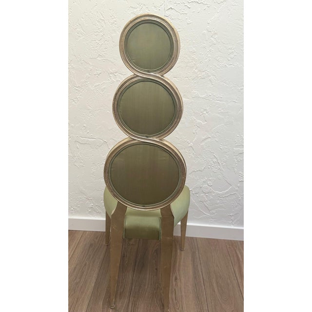 1980s Christopher Guy Style High-Back Couture Chair — Frances Elkins Inspired Triple Loop Design For Sale - Image 11 of 15