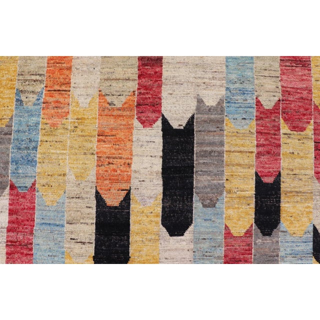 2020s Modern Rug in Art Deco Abstract Design With Multi Colors and Black Border 7'11 X 9'3 For Sale - Image 5 of 10