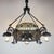 Art Nouveau Revival Wrought Iron Chandelier with Floral Stained Glass, Italy, 1950s For Sale - Image 12 of 18