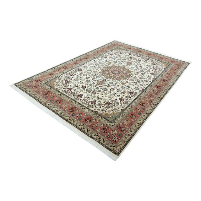 Hand-Knotted Rug with Silk, 2010s For Sale