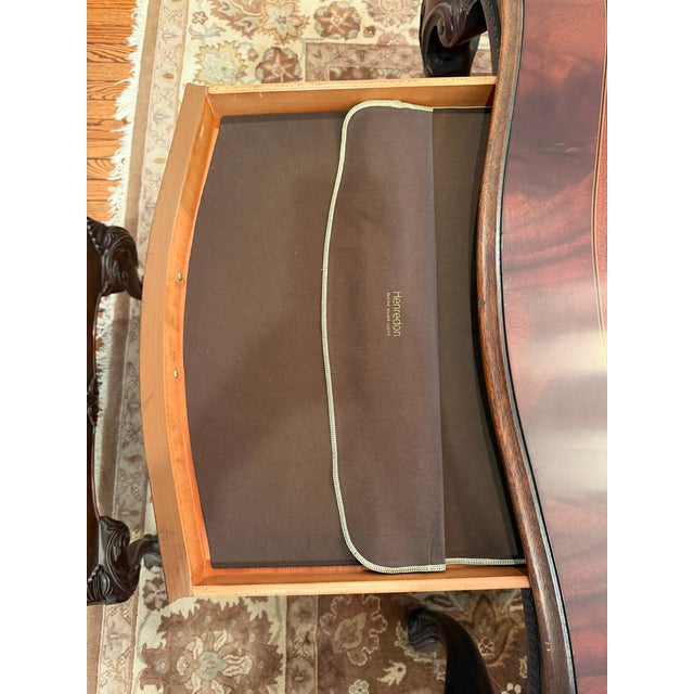 Details: Signed Henredon Great Designer Look/Quality Piece Mahogany Chippendale Beautiful Look Claw Feet 2 Silverware...